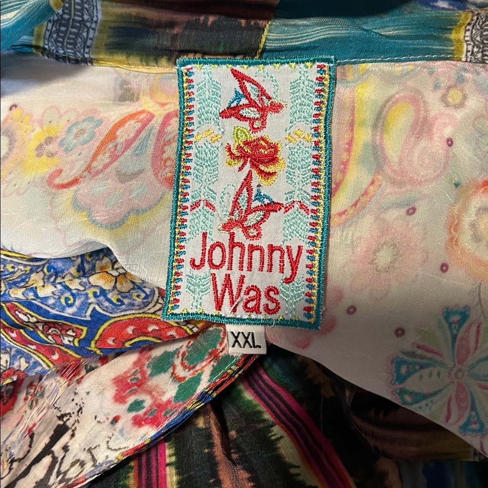 JOHNNY WAS Lolita Mix-Print Silk Kimono Jacket size XXL - Picture 14 of 16